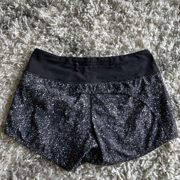 Lululemon Run Times Short Mini Splatter White Black - Picture 2 of 3